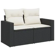 vidaXL Gartensofa Loungesofa schwarz