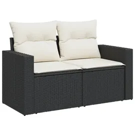 vidaXL Gartensofa Loungesofa schwarz