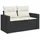 vidaXL Gartensofa Loungesofa schwarz