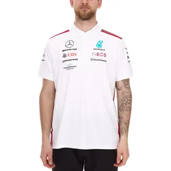Mercedes-Benz AMG Petronas F1 2023 Team-Poloshirt Herren Motorsport-Shirt Kurzarm-Shirt 701223408 002 Weiß - XXL