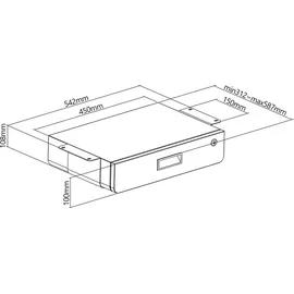 Maclean Brackets Ergonomische Untertischschublade  MC-461 45 x 31,2 cm