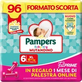 Pampers Baby Dry Höschen & Fit Prime XL, Größe 96 Windeln, Größe 6 (15+ kg), 1 Monat Online-Fitness-Studio gratis