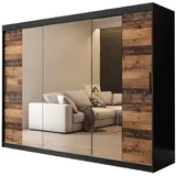 möbel kryspol Schwebetürenschrank OLD STYLE T2 250 x 200 x 62 cm Schwarz