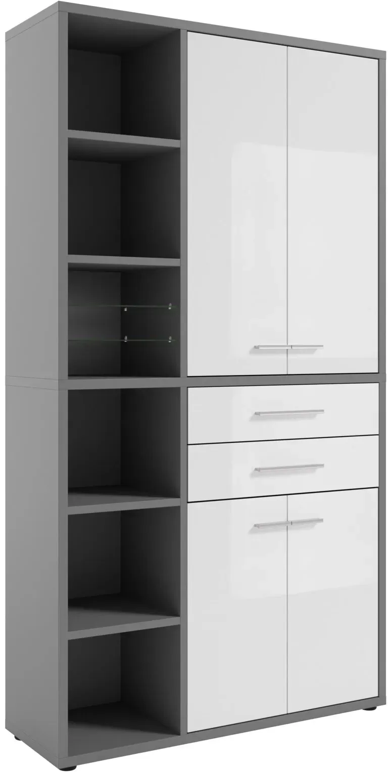 Manjana Aktenschrank Kombination-Glas- TEXAS - B/H/T ca. 116,50x215,40x40,00