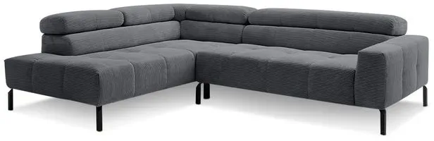 Sormani Ecksofa Pisa Cord Dark Grey