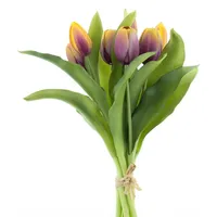 Mucplants künstliche Tulpen Tulpenbündel mit 4 Tulpen und 3