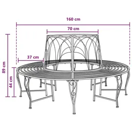vidaXL Baumbank Ø 160 x 89 cm Braun