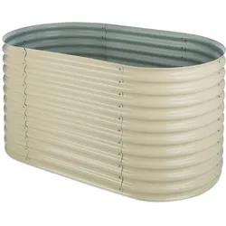 Blumfeldt High Grow Hochbeet Gartenbeet 1,6m Zink-Alu-Beschichtung beige Sand
