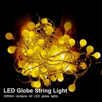 AI-Light Globe LED Lichterkette, 6M 40er Kugel LED Lichterkette mit USB-Stromversorgung, Warmweiß, Wasserdicht
