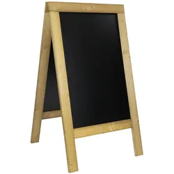 Securit® Sandwich-Tafelkreidetafel mit lackiertem, weichem Holzrahmen in rustikaler, natürlicher Optik