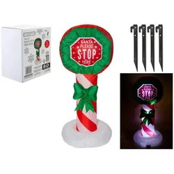 Weihnachtliches Stoppschild aufblasbar 1,2m
