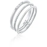 Elli Ring-Set Zirkonia Kordel Basic Stapel (3 tlg) 925 Silber, Ring Set silberfarben 58