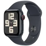 Apple Watch SE 2024 GPS + Cellular 40 mm Aluminiumgehäuse Mitternacht, Sportarmband Mitternacht M/L