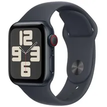 Apple Watch SE 2024 GPS + Cellular 40 mm Aluminiumgehäuse Mitternacht, Sportarmband Mitternacht M/L