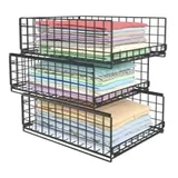 UMDONX Ausziehbarer Kleiderschrank-Organizer, Schublade, stapelbarer Kleiderkorb, Schrank, Kleiderständer, Innenschrank, Drahtregal (langlebiges Metall, schwarz, 20 kg Traglast)