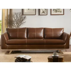 Ledersofa Vintage 3-Sitzer - Braun - ALEGAN