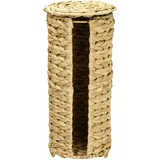 HMF Toilettenpapier Aufbewahrung geflochten aus nachhaltiger Wasserhyazinthe, Klopapierhalter stehend 3 WC Rollen 37 x 17 cm