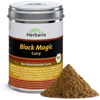 Herbaria Black Magic Curry bio 80g M-Dose – Bio-Currypulver, Bio-Curry-Mischung - fertige Bio-Gewürzmischung für rustikale Bratgerichte & Soßen mit erlesenen Zutaten - in nachhaltiger Aromaschutz-Dose