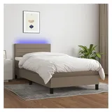 vidaXL Boxspringbett 100 x 200 cm Taupe