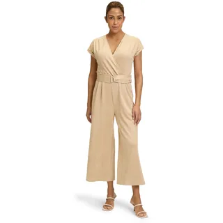 Betty Barclay Overall BETTY BARCLAY "Betty Barclay Jumpsuit mit Eingrifftaschen", Damen, Gr. 44, Normalgrößen, beige, Jersey, Obermaterial: 92% Polyester, 8% Elasthan., feminin, figurumspielend, V-Ausschnitt, Kurzarm, Overalls, Form