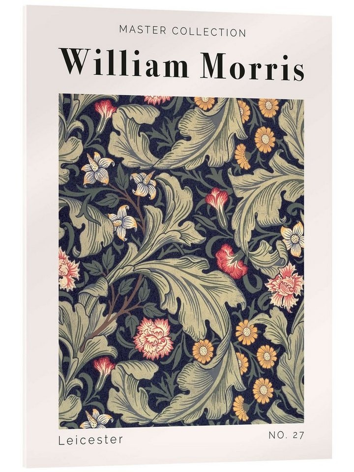 Posterlounge Acrylglasbild William Morris, Leicester No. 27, Schlafzimmer Modern Malerei 50 cm x 70 cm