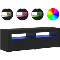 VidaXL TV-Schrank mit LED-Leuchten Schwarz Eichen-Optik 120x35x40 cm
