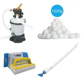 Bestway - Poolsauger AquaCrawl & Sandfilterpumpe 3028 L/u & Filterkugeln 1000 g & WAYS Scheuerbürste