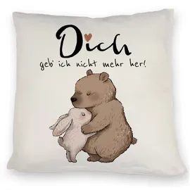 speecheese Hase und Bär Kissen 40 x 40 cm Mehrfarbig