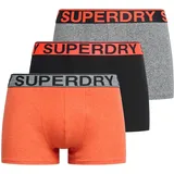 Superdry Herren 3er Pack Boxershorts Marke orange, grau, schwarz (XXL), Heimtextilien, Baumwolle