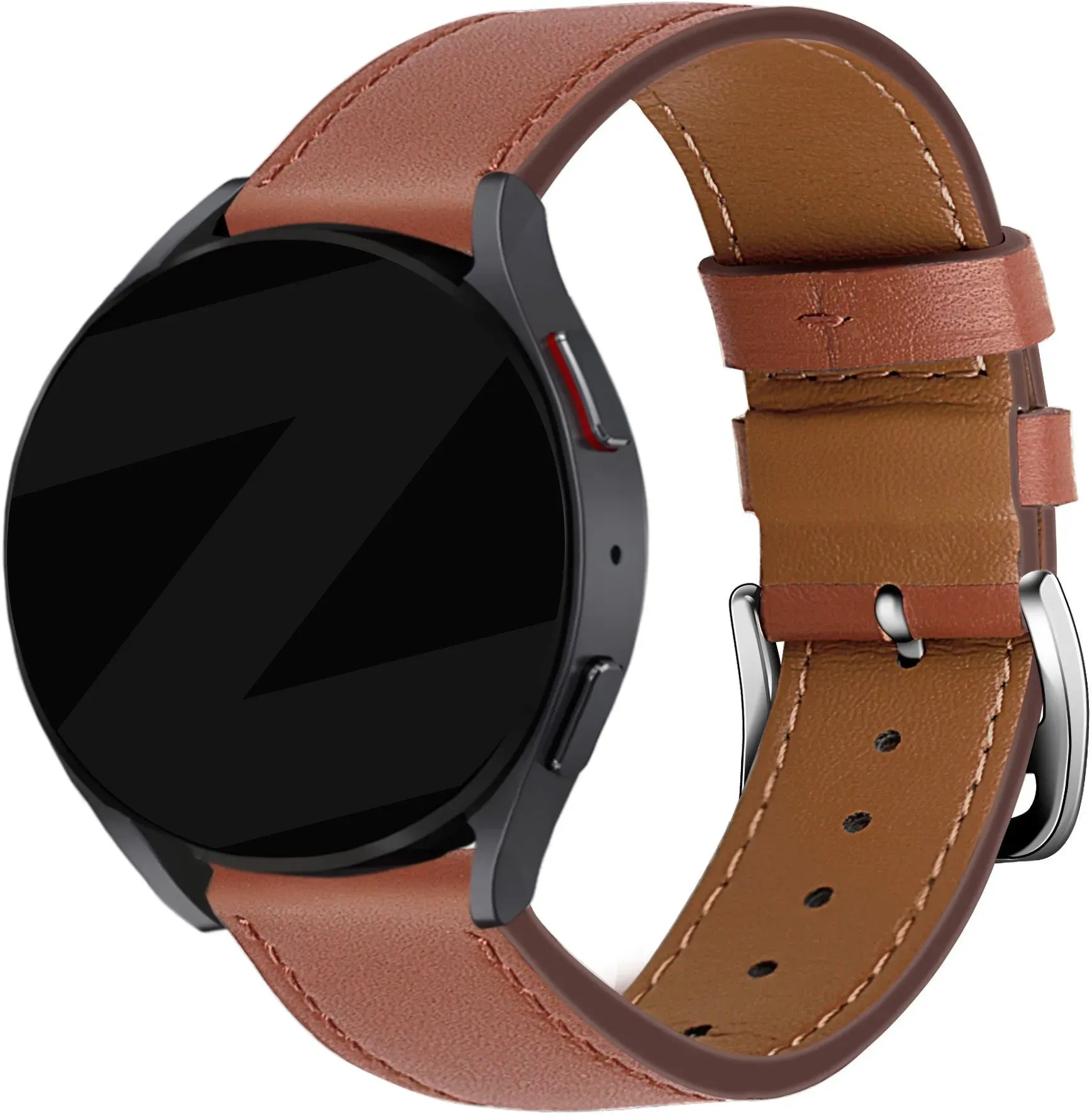 Bandz Realme Watch S (Pro) Armband Leder 'Deluxe' für Realme Watch S  - Braun - Schnallenverschluss