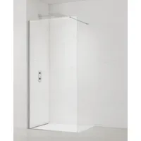 Swiss Aqua Technologies Walk-In Duschtrennwand 90 x 200 cm Schwarz/Türkis Sicherheitsglas