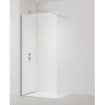Swiss Aqua Technologies Walk-In Duschtrennwand 90 x 200 cm Schwarz/Türkis Sicherheitsglas