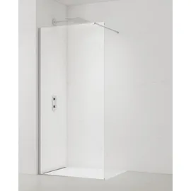 Swiss Aqua Technologies Walk-In Duschtrennwand 90 x 200 cm Schwarz/Türkis Sicherheitsglas