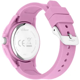 s.Oliver Kinderuhr, mit süßem Leo Detail SO-4507-PQ - pink