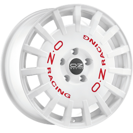 OZ OZ, Rally Racing, 8x18 ET35 5x100 68, race white mit roter Schrift