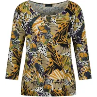 GOLDNER Viskosebluse mit Allover-Leo-Druck in honig gemustert), | Gr.: 42