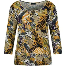 GOLDNER Viskosebluse mit Allover-Leo-Druck in honig gemustert), | Gr.: 42