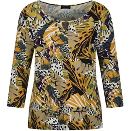 GOLDNER Viskosebluse mit Allover-Leo-Druck in honig gemustert), | Gr.: 42