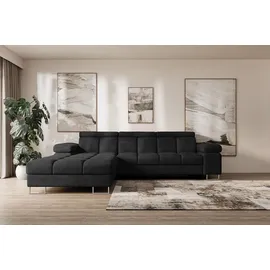 altdecor Ecksofa Cord mit Schlaffunktion 2-Sitzer Beige