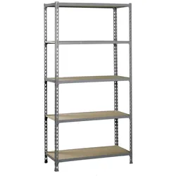 PROREGAL Schwerlastregal Muli | HxBxT 180x90x50cm| Fachlast 150kg | Grau | Lagerregal Kellerregal Werkstattregal Metallregal
