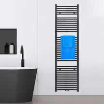 VILSTEIN Badheizkörper 1800 x 450 mm 745 W schwarz Mittelventil