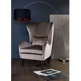 Guido Maria Kretschmer Home & Living Sessel "Salla auch in Fellimitat und Feincord, viele Bezugsarten, Ohrensessel", grau (taupe), B:78cm H:118cm T:94cm, Samtcord (92% Polyester 8% Polyamid), Struktur (100% Polyester), Struktur Hahnentritt (100% Polyester), Struktur fein (100% Polyester),