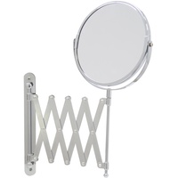 axentia Vergrößerungsspiegel in Silber, rostfreier Wandspiegel doppelseitig mit 3- und 1-facher Vergrößerung, Badezimmerspiegel ausziehbar, verchromter Schminkspiegel, ca. 16 x 56 cm