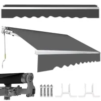 Outsunny Gelenkarmmarkise Tubiaz 350 x 300 cm blau/weiß/grau