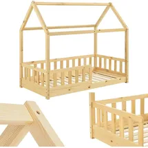 Juskys Kinderbett Marli 80 x 160 cm Kiefer massiv natur beige