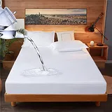 Xuanyijie Wasserdichter Matratzenschoner 160x200cm Matratzenschonbezug Wasserdichter Matratzenauflage Bettmatratzenbezug Soft Noiseless Washable Breathable Fitted Bettlaken 30cm tief (160x200cm)