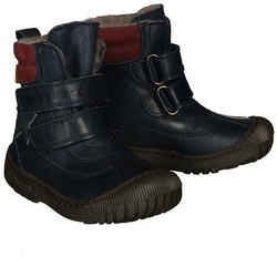 bisgaard - Leder-Boots TEX REFLECT mit Klett in dunkelblau, Gr.24