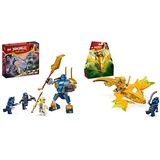 LEGO NINJAGO Jay Battle Mech, Ninja-Spielzeug & NINJAGO Arins Drachengleiter, Ninja-Set mit Drachen-Spielzeug und Figuren inkl. Arin-Minifigur mit Mini-Katana