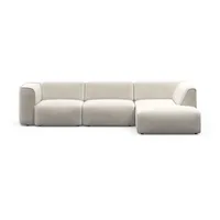 RAUM.ID Ecksofa Merid jederzeit durch Module erweiterbar L-Form" 295x70x162 cm Cord, Ottomane rechts, beige/creme