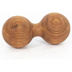 Duoball Doppelkugel Eiche 7 cm Faszientraining Handmade in Germany - ROLLHOLZ karamellbraun NO SIZE